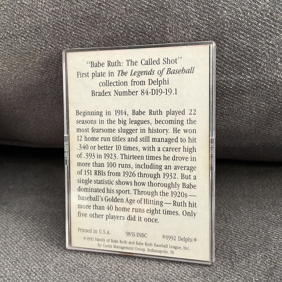 NWT. Vintage Babe Ruth “The Called Shot”. collectors plate. - Picture 5 of 6